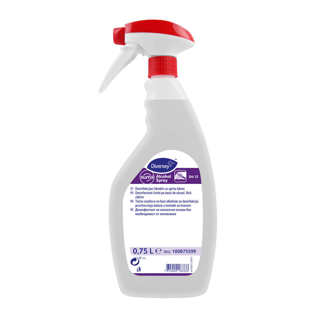 Suma Alcohol Spray D4.12 6x0.75L - Dezinfectant lichid pe bază de alcool, fără clătire